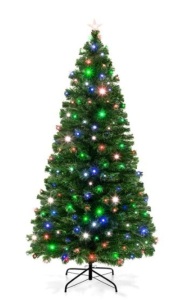 7ft Fiber Optic Artificial Christmas Pine Tree w/ 280 Lights, Stand