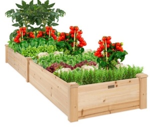 8x2ft Wooden Raised Garden Bed Planter for Garden, Lawn, Yard