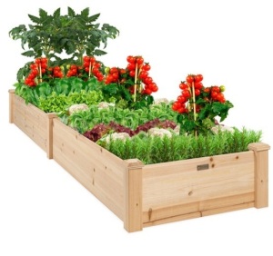 8x2ft Wooden Raised Garden Bed Planter for Garden, Lawn, Yard