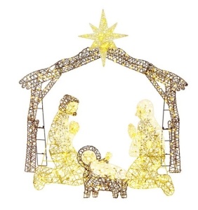 Lighted Christmas Nativity Scene Outdoor Decor with LED Lights - 6ft