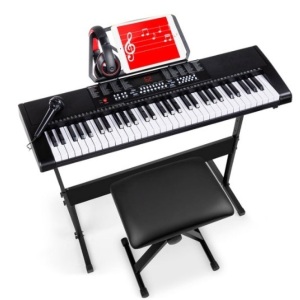 61-Key Beginners Electronic Keyboard Piano Set w/ 3 Modes, Microphone