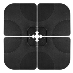 4-Piece Cantilever Offset Patio Umbrella Stand Square Base Plate Set, Black