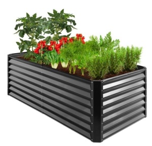Outdoor Metal Raised Garden Bed for Vegetables, Flowers, Herbs - 6x3x2ft, Gray