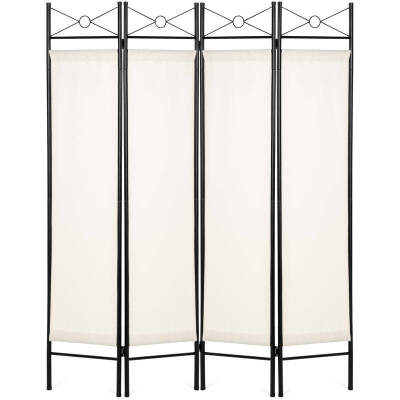 4-Panel Folding Privacy Screen Room Divider Decoration Accent, 6ft