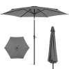 Outdoor Steel Market Patio Umbrella Decoration w/ Tilt, Crank Lift - 10ft