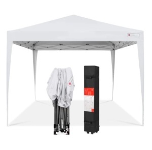 Outdoor Portable Pop Up Canopy Tent w/ Carrying Case, 10x10ft, White, Appears New