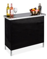 Portable Pop-Up Bar Table w/ Carrying Case, Removable Skirt