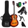 Beginner Acoustic Guitar Set w/ Case, Strap, Digital Tuner, Strings - 38in, Sunburst