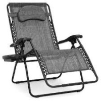 Oversized Reclining Zero Gravity Chair Lounger w/ Cup Holder, Pillow