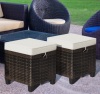 2PCS Patio Rattan Ottoman Cushioned Seat Foot Rest Coffee Table, Appears New, Retail $109.99