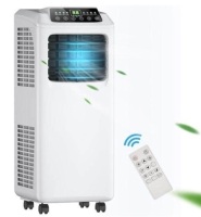 8,000 BTU Portable Air Conditioner with Dehumidifier in Black and White, Appears New, Retail $339.95