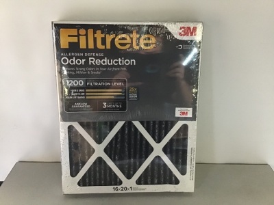 Filtrete 16x20x1, AC Furnace Air Filter, MP 1200, AllergenDefense Odor Reduction, 2-Pack (exact dimensions 15.719 x19.719 x0.84), Like New, Retail - $32.99