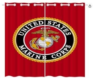 United States Marine Corp Curtains, Appears New