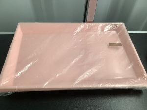 Lot of (5) Platter Trays, Pink, Appears New