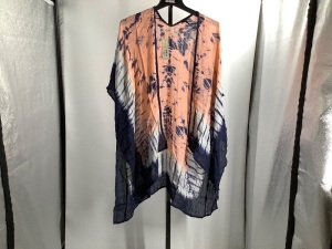 QUAGGA Peach and Peacoat Ruana Beach Coverup, Appears New