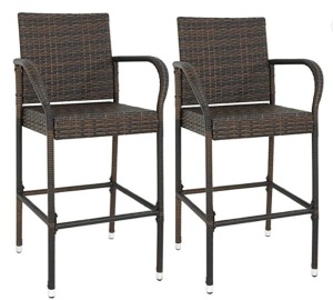 Set of 2 Rattan Style Barstool, Appears New/Box Damaged