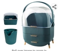 Makeup Organizer, BIRDBELL&nbsp;Cosmetic Display Cases withBrush and Lipstick Organizer,&nbsp;Dust Water Proof CosmeticsStorage Display skincare Case&nbsp;(Green), Like New, Retail - $56.99