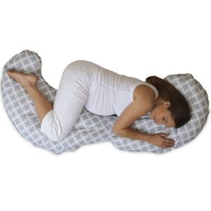 Boppy Slipcovered Total Body Pregnancy Pillow - Gray/White