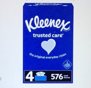 Kleenex Trusted Care Everyday Facial Tissues, 4 RectangularBoxes, 144 Tissues per Box (576 Tissues Total), LOT of 3, New, Retail - $17.95 Each