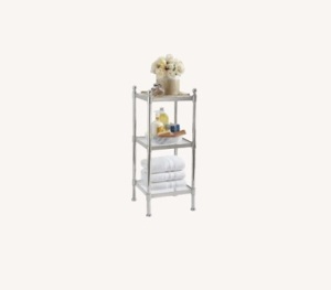 Pottery Barn Metal Etagere, Small, Polished Nickel , Like New Retail - $222