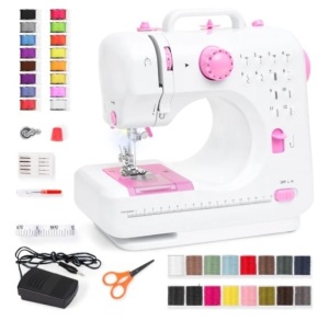 6V Portable Foot Pedal Sewing Machine w/ 12 Stitch Patterns, Appears New