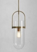 Pottery Barn Williams Sonoma Jayden&nbsp;Antique Brass Single Pendant Light Fixture, Like New, Retail - $159.99