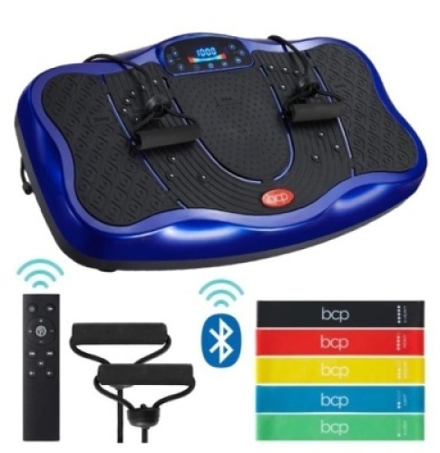 Vibration Plate Platform, Full Body Exercise Machine w/ 5 Resistance Bands, Appears New, Untested