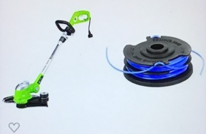 Greenworks 5.5 Amp 15" Corded Electric String Trimmer &0.065" Dual Line Replacement String Trimmer Line Spool, Like New, Retail - $50.43