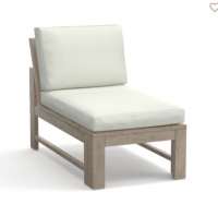 Pottery Barn, Indio Right-Arm/Left-Arm/Armless&nbsp;Sectional Cushion, Outdoor&nbsp;Canvas; Natural, Like New, Retail - $79