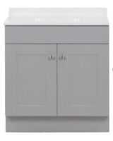 Project Source&nbsp;&nbsp;30-in Gray Single Sink Bathroom Vanity with White Cultured Marble Top