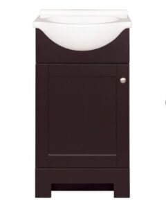 Style Selections  Euro 19-in Espresso Single Sink Bathroom Vanity with White Cultured Marble Top