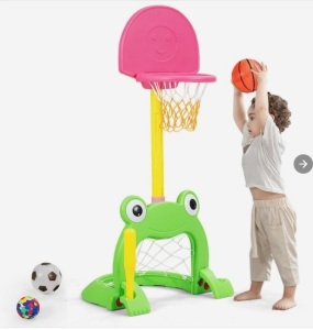 3-in-1 Kids Basketball Hoop Set Adjustable Sports Activity Center w/Balls, Appears New