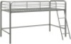 DHP Junior Loft Bed Frame With Ladder, Silver, Twin. Appears New