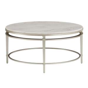 CHAMPAGNE SILVER FINISH MARBLE TOP TABLE - COFFEE TABLE