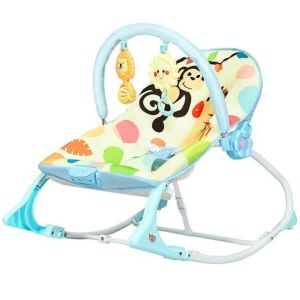 Costway Baby Bouncer and Rocker Infant Toddler Adjustable Swing with Vibration Music Blue