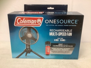 Coleman Rechargeable MultiSpeed Fan, Powers Up, Appears New