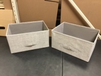 Lot of (2) Fabric Folding Bins - Appear New