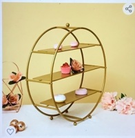 Efavormart 21" Gold Metal Tiered Cupcake Stand 3 Tier&nbsp;Dessert Stand Cupcake Holder, Like New retail - $39.99