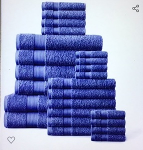 Casa Platino Bath Towels 24 PC Set - 100% Cotton TowelsSet, 2 Bath Sheet, 4 Bath Towels, 6 Hand Towels, 8Washcloths and 4 Tip Towels-, Soft and Absorbent BathTowels for Bathroom, Like New, Retail - $69.99