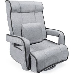 Oversized Swivel Gaming Floor Chair w/ Armrest, Adjustable Backrest