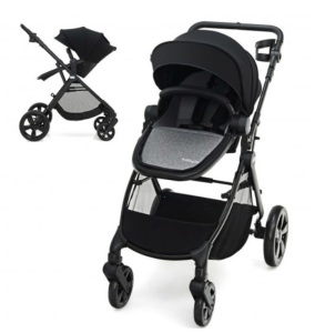 Foldable High Landscape Baby Stroller With Reversible Reclining Seat-Gray, Appears New, Retail $215.91