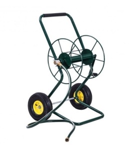 Garden Steel Frame Wheeled Hose Reel Cart, Appears New