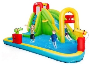 Multi-Color Inflatable Water Slide Kids Bounce House without Blower, Appears New, Retail $267.88