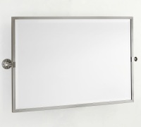Pottery Barn, Satin Nickel Kensington Double&nbsp;Wide Rectangular Pivot Mirror, 40&nbsp;x 24", Like New , Retail - $449