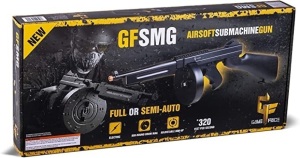 GAME FACE ASRGTH Electric Full/Semi-Auto Airsoft Submachine Gun With Battery And Charger, Black, Like New, Retail - $97.99