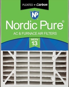 Nordic Pure 20x25x5 MERV 13 Pleated Air Bear Plus CarbonNordic Pure AC & FURNACE AIR FILTERS Replacement AC Furnace Air13 Filter 1 Pack, New, Retail - $54