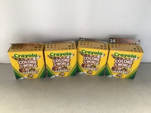 Crayola Colors of The World Markers, Skin Tone Markers,Classroom Supplies, Gift for Kids, 24 Count (Styles Vary), LOT of 4, New, Retail - $6.23 Each