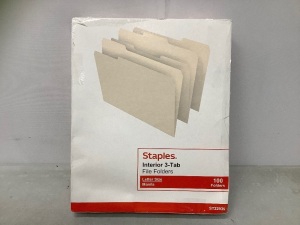 Staples Interior 3 Tab File Folders, E-Comm Return