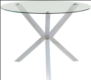 Coaster Vance Round Glass Top Dining Table, Appears New