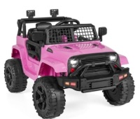 12V Kids Ride-On Truck Car w/ Parent Remote Control, Spring Suspension, Pink